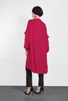 Tesettür giyim FUŞYA ALVİNA KOLLARI TAŞ DETAYLI TUNİK 4858