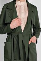 Tesettür giyim HAKİ KRUVAZE YAKA KUŞAKLI TRENÇKOT 26107