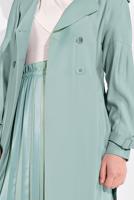 Hijab clothing BLUE ALVıNA BELTED CLASSIC TRENCH COAT 1429