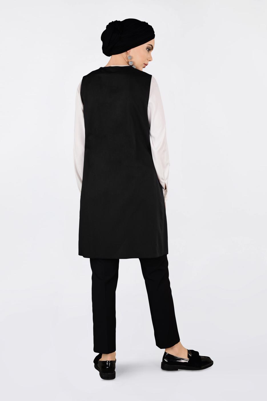 Vêtements hijab NOIR T 4330 ALVİNA SACHA 43514 YELEK