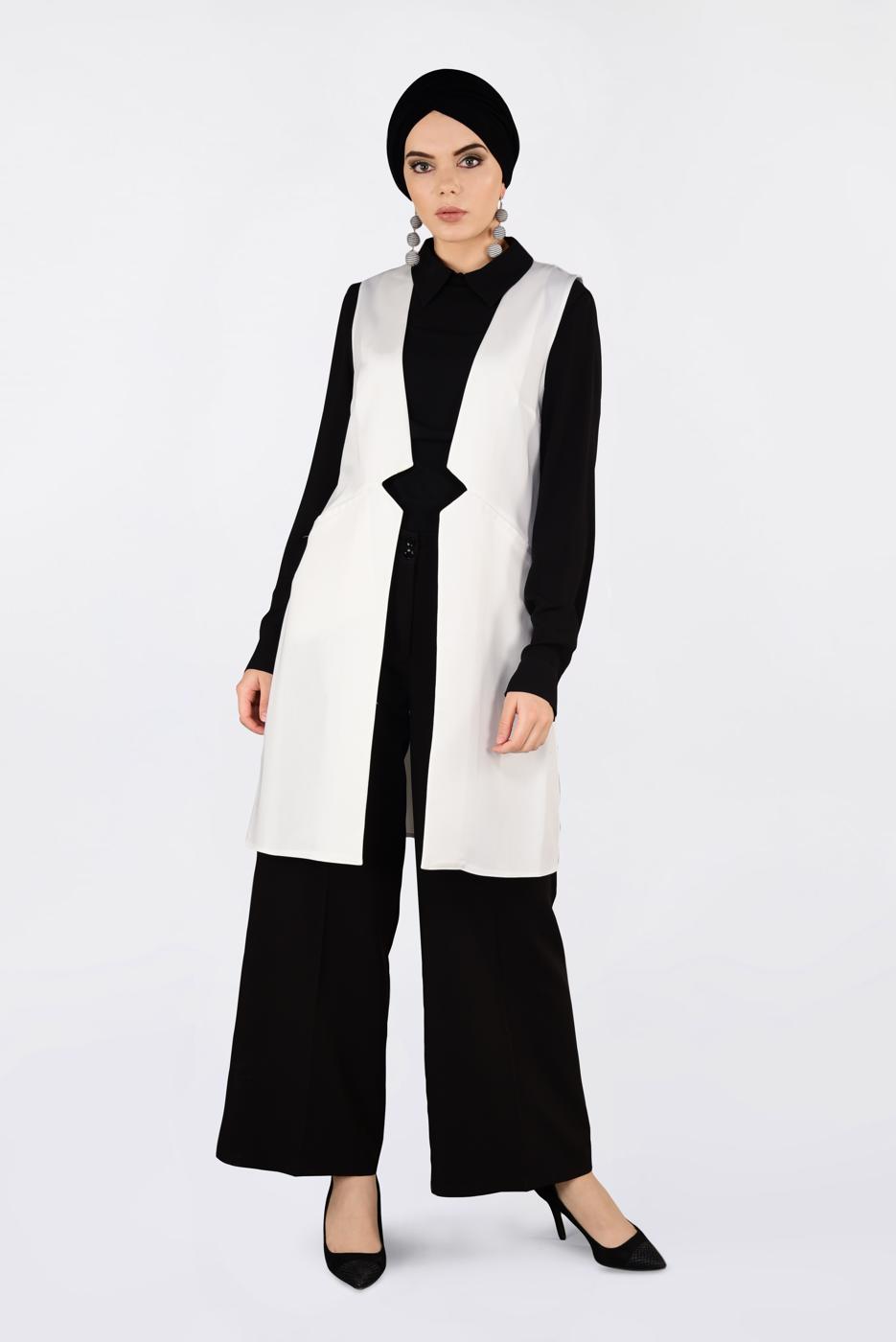 Vêtements hijab CRÈME GILET SANS BOUTONS 4330