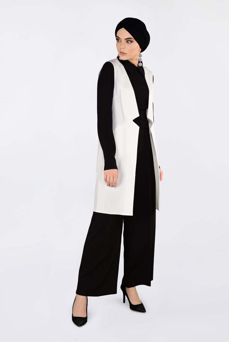 Vêtements hijab CRÈME GILET SANS BOUTONS 4330