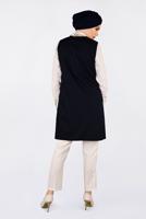 Tesettür giyim LACİVERT ALVİNA ÖNÜ DETAYLI YELEK 4330