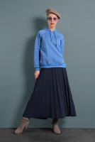 Tesettür giyim MAVİ PAMUKLU KAPÜŞONLU SWEAT 0182