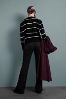 Tesettür giyim SİYAH ÇİZGİ DESENLİ KAZAK 1416