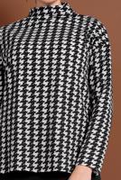 Vêtements hijab NOIR PULL EN PIED-DE-POULE 4224