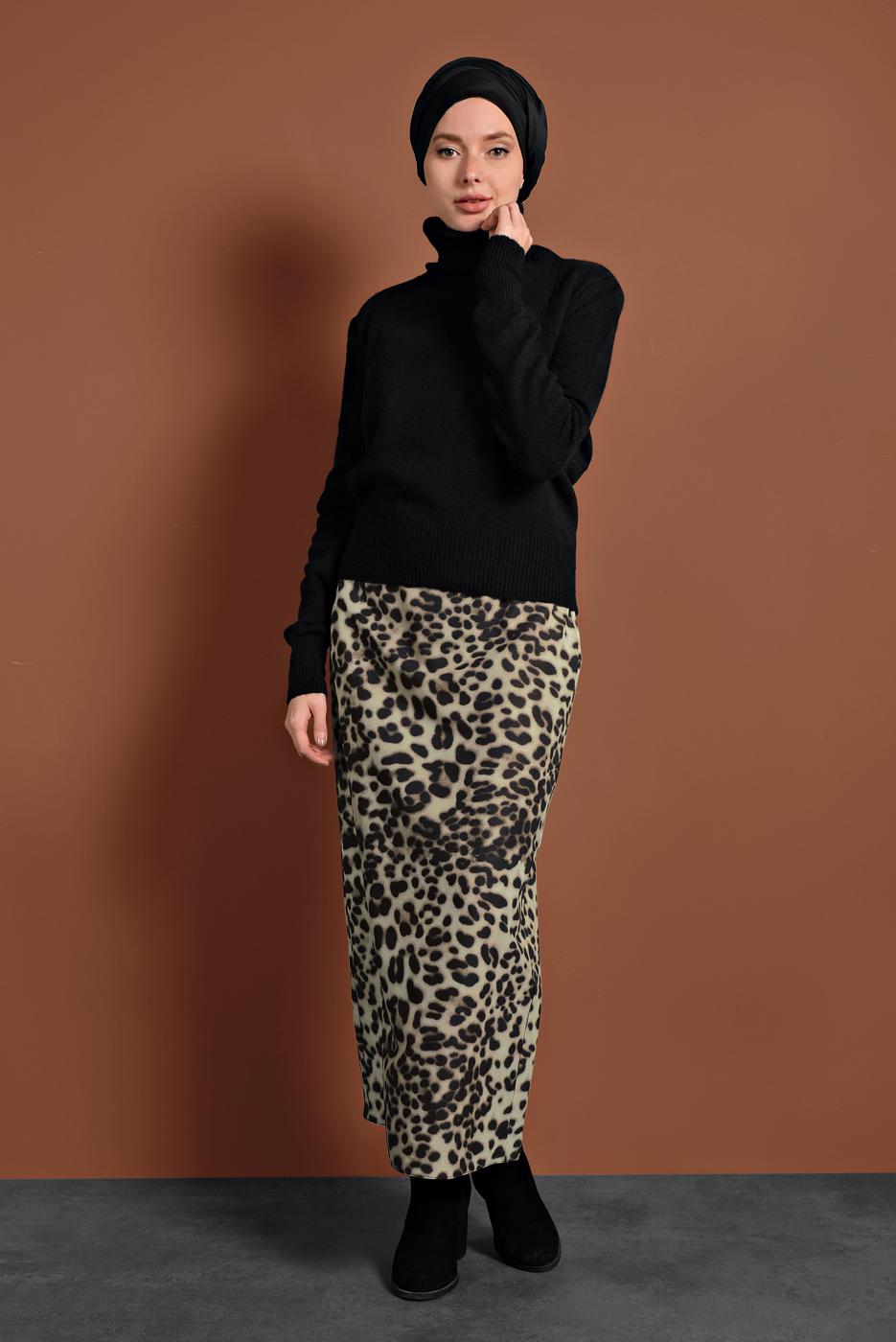 Tesettür giyim SİYAH BOĞAZLI TRİKO KAZAK 4306