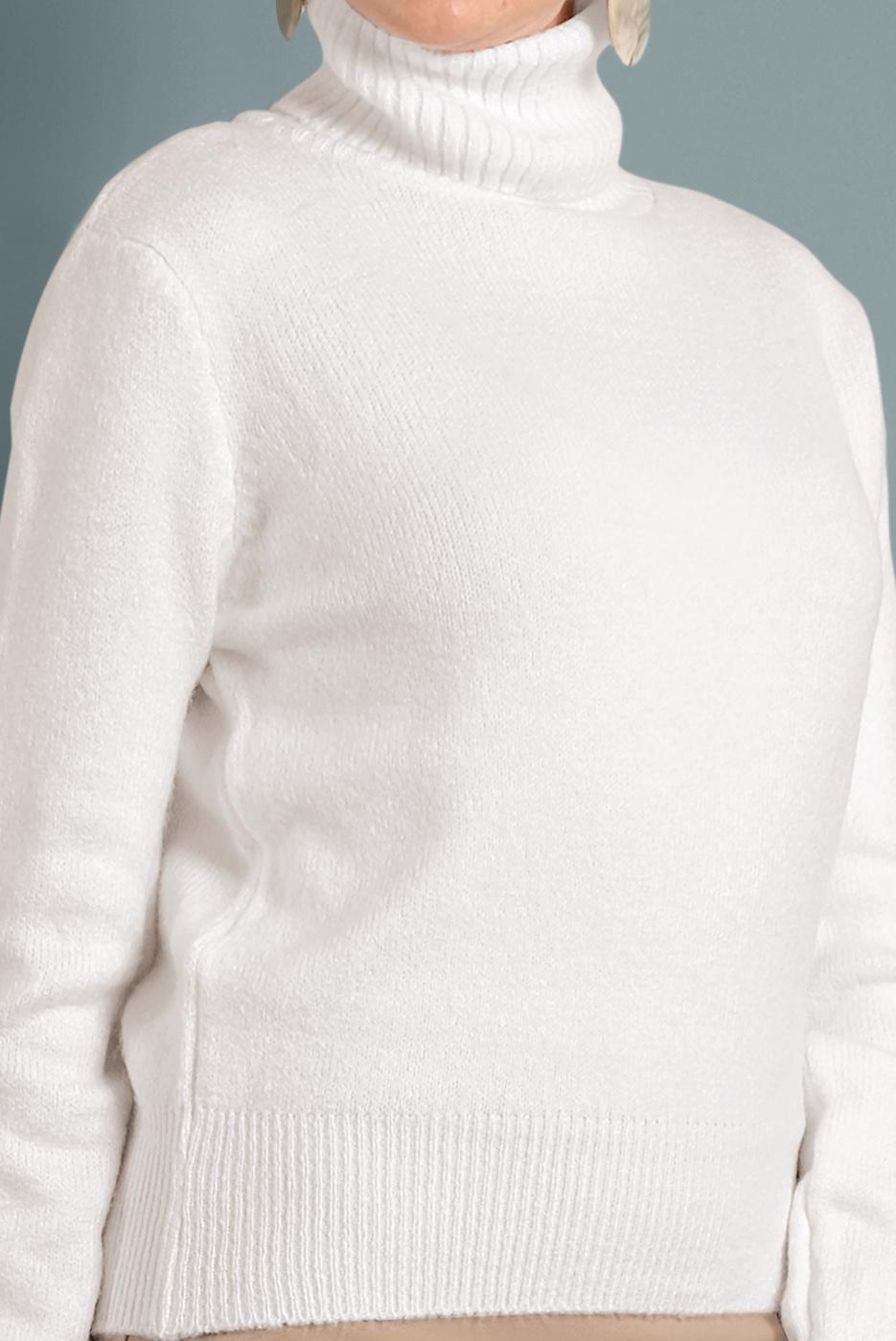 Tesettür giyim KREM BOĞAZLI TRİKO KAZAK 4306