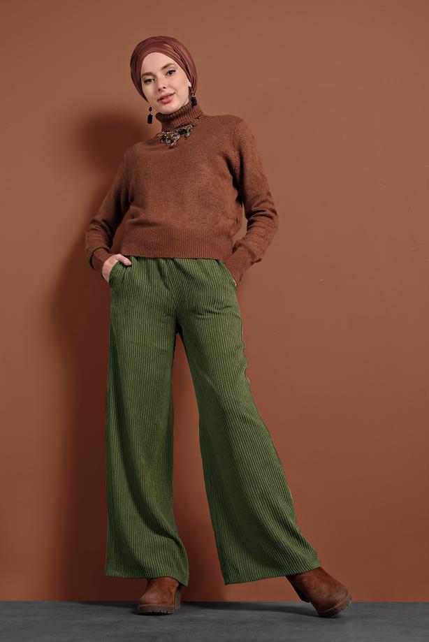 Tesettür giyim KAHVE BOĞAZLI TRİKO KAZAK 4306 - TRENDTESETTÜR