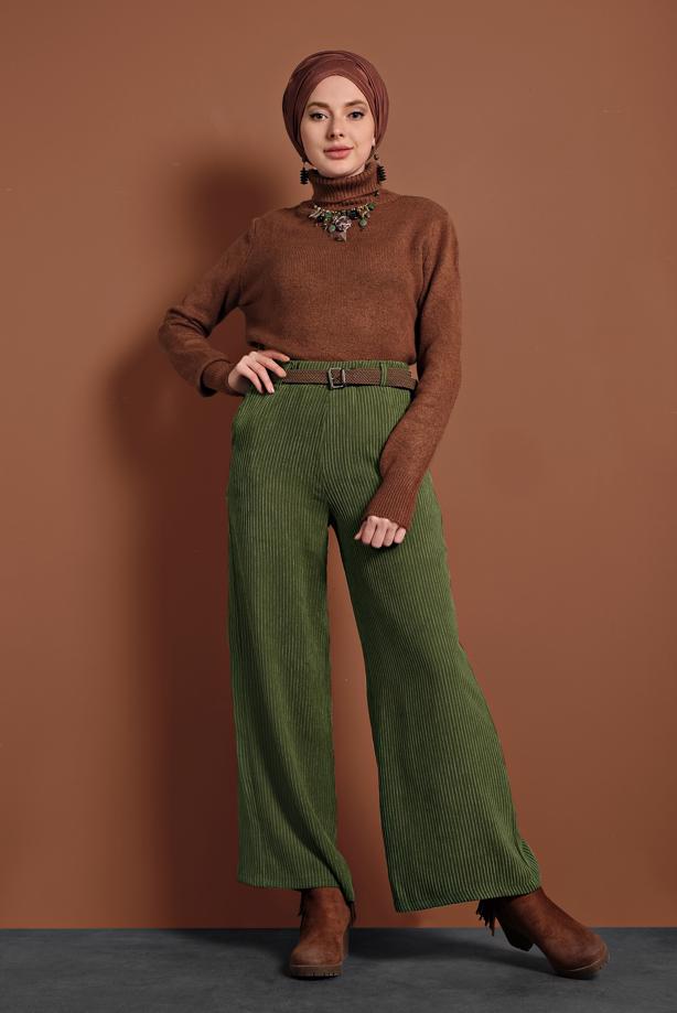 Tesettür giyim KAHVE BOĞAZLI TRİKO KAZAK 4306 - TRENDTESETTÜR