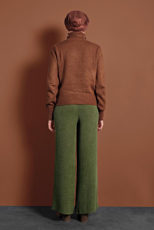 Tesettür giyim KAHVE BOĞAZLI TRİKO KAZAK 4306 - TRENDTESETTÜR