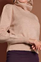 Tesettür giyim PUDRA BOĞAZLI TRİKO KAZAK 4306
