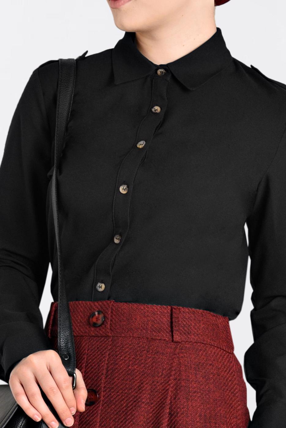 Hijab clothing BLACK SHIRT-COLLAR CLASSIC SHIRT 4761 