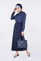 Vêtements hijab VERT BLOUSE À COL CHEMISE 4761