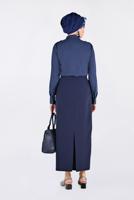 Tesettür giyim YEŞİL ÖNDEN DÜĞMELİ ERKEK YAKA KLASİK GÖMLEK 4761