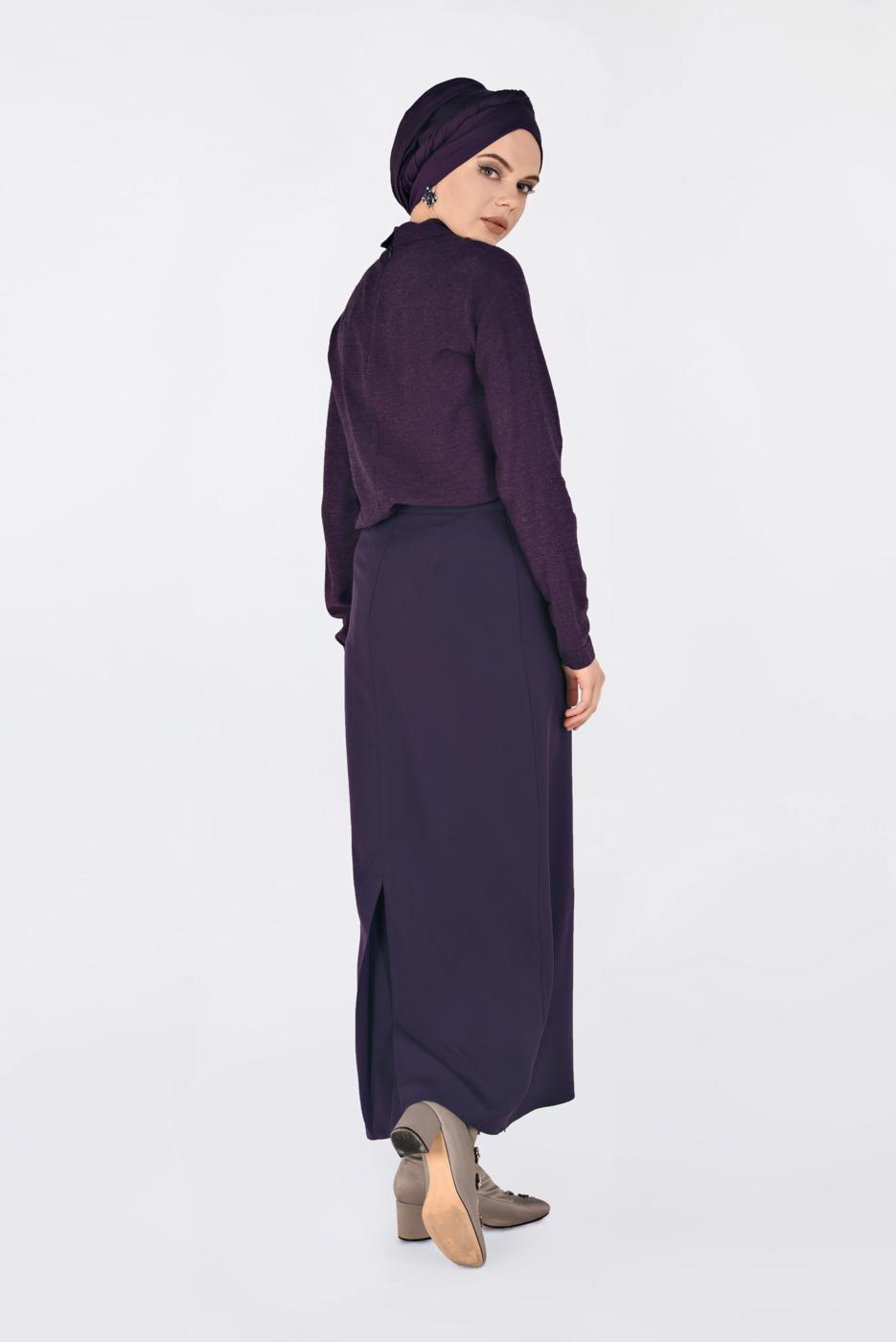 Vêtements hijab POURPRE BLOUSE EN DENTELLE 4788 