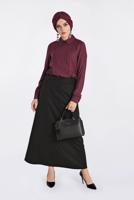 Hijab clothing RED LACY STRIPPED BLOUSE 4788 