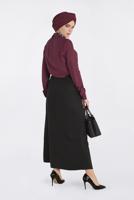 Tesettür giyim KIRMIZI DANTEL ŞERİTLİ BLUZ 4788 