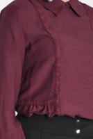 Tesettür giyim KIRMIZI DANTEL ŞERİTLİ BLUZ 4788 