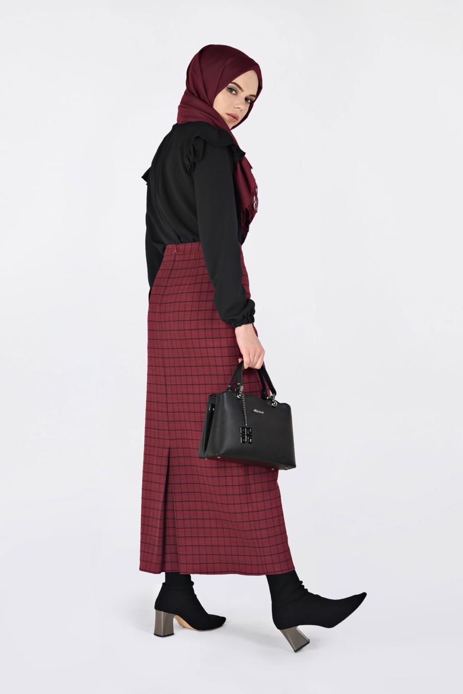 Hijab clothing BLACK RUFFLED BLOUSE 4801 