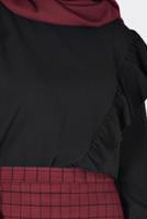Hijab clothing BLACK RUFFLED BLOUSE 4801 