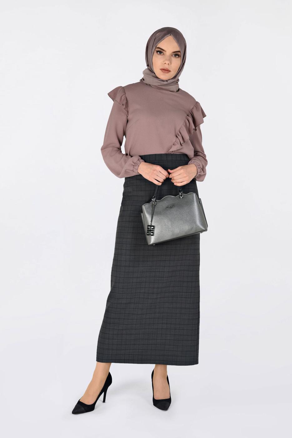 Hijab clothing POWDER RUFFLED BLOUSE 4801 