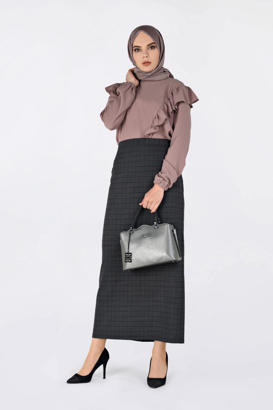 Hijab clothing POWDER RUFFLED BLOUSE 4801 