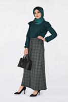 Hijab clothing GREEN RUFFLED BLOUSE 4801 