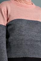 Tesettür giyim PUDRA 2 RENKLİ TRİKO KAZAK 6806