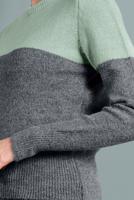 Tesettür giyim YEŞİL 2 RENKLİ TRİKO KAZAK 6806