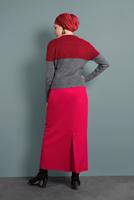 Tesettür giyim KIRMIZI 2 RENKLİ TRİKO KAZAK 6806