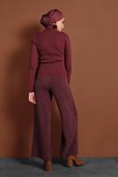 Tesettür giyim KIRMIZI BOĞAZLI FİTİLLİ KAZAK 9516