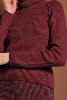 Tesettür giyim KIRMIZI BOĞAZLI FİTİLLİ KAZAK 9516