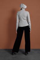 Tesettür giyim GRİ BOĞAZLI FİTİLLİ KAZAK 9516