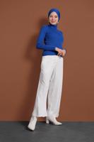 Tesettür giyim LACİVERT BOĞAZLI FİTİLLİ KAZAK 9516