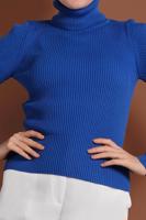 Tesettür giyim LACİVERT BOĞAZLI FİTİLLİ KAZAK 9516