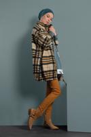 Tesettür giyim GRİ EKOSE DESENLİ POLAR CEKET 8316-1