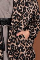 Tesettür giyim SİYAH LEOPAR DESENLİ POLAR CEKET 8316-3