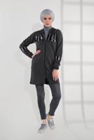 Tesettür giyim GRİ PAMUKLU PUL PAYET EŞOFMAN CEKET 9005