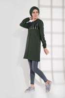 Tesettür giyim HAKİ PAMUKLU PUL PAYET EŞOFMAN CEKET 9005