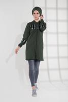 Tesettür giyim HAKİ PAMUKLU PUL PAYET EŞOFMAN CEKET 9005