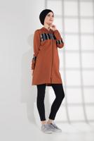 Tesettür giyim KAHVE PAMUKLU PUL PAYET EŞOFMAN CEKET 9005