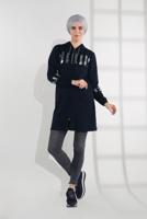 Tesettür giyim LACİVERT PAMUKLU PUL PAYET EŞOFMAN CEKET 9005