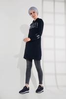 Tesettür giyim LACİVERT PAMUKLU PUL PAYET EŞOFMAN CEKET 9005