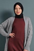 Vêtements hijab GRIS GILET EN MAILLE 0005 
