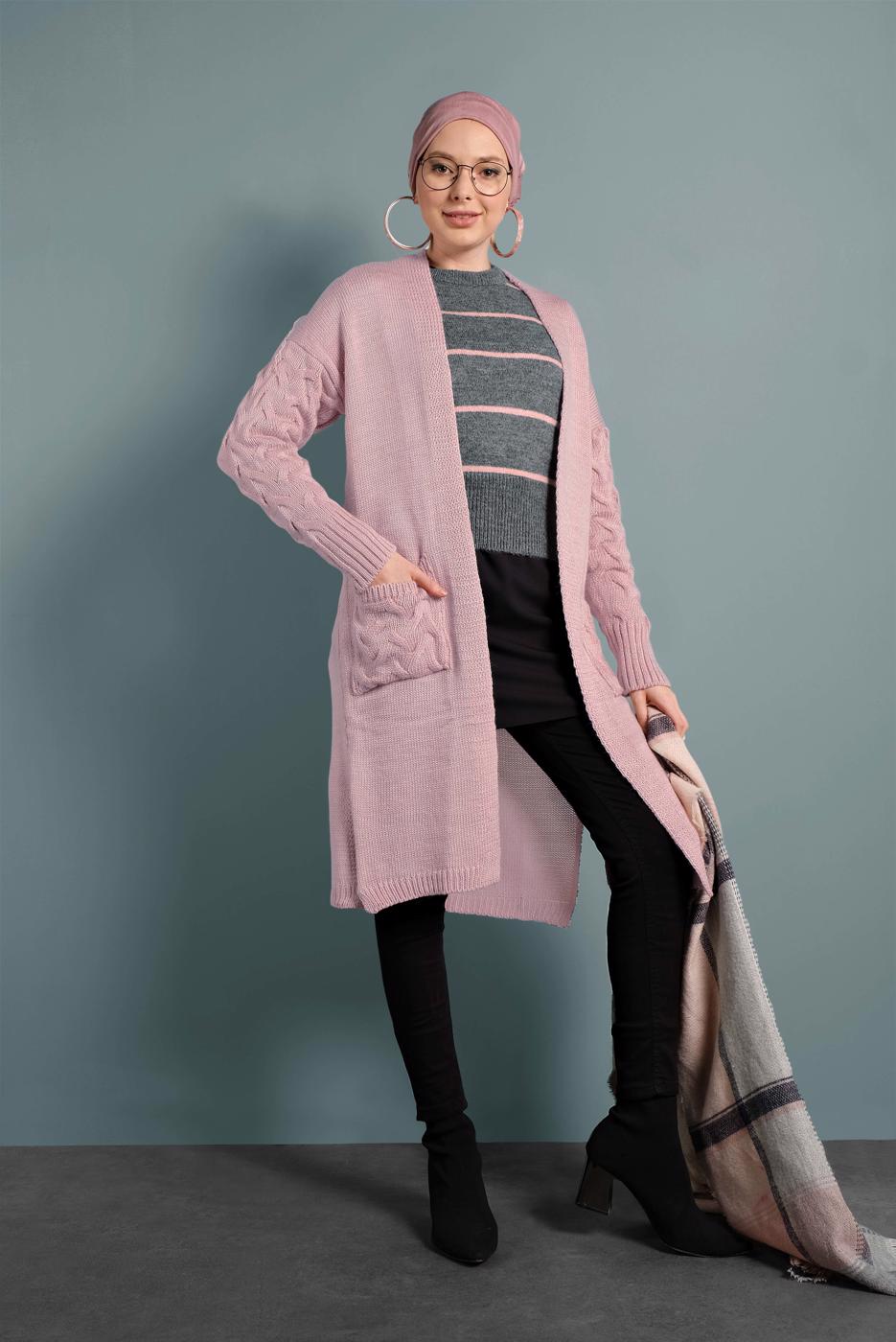 Hijab clothing POWDER KNIT CARDIGAN 0005 