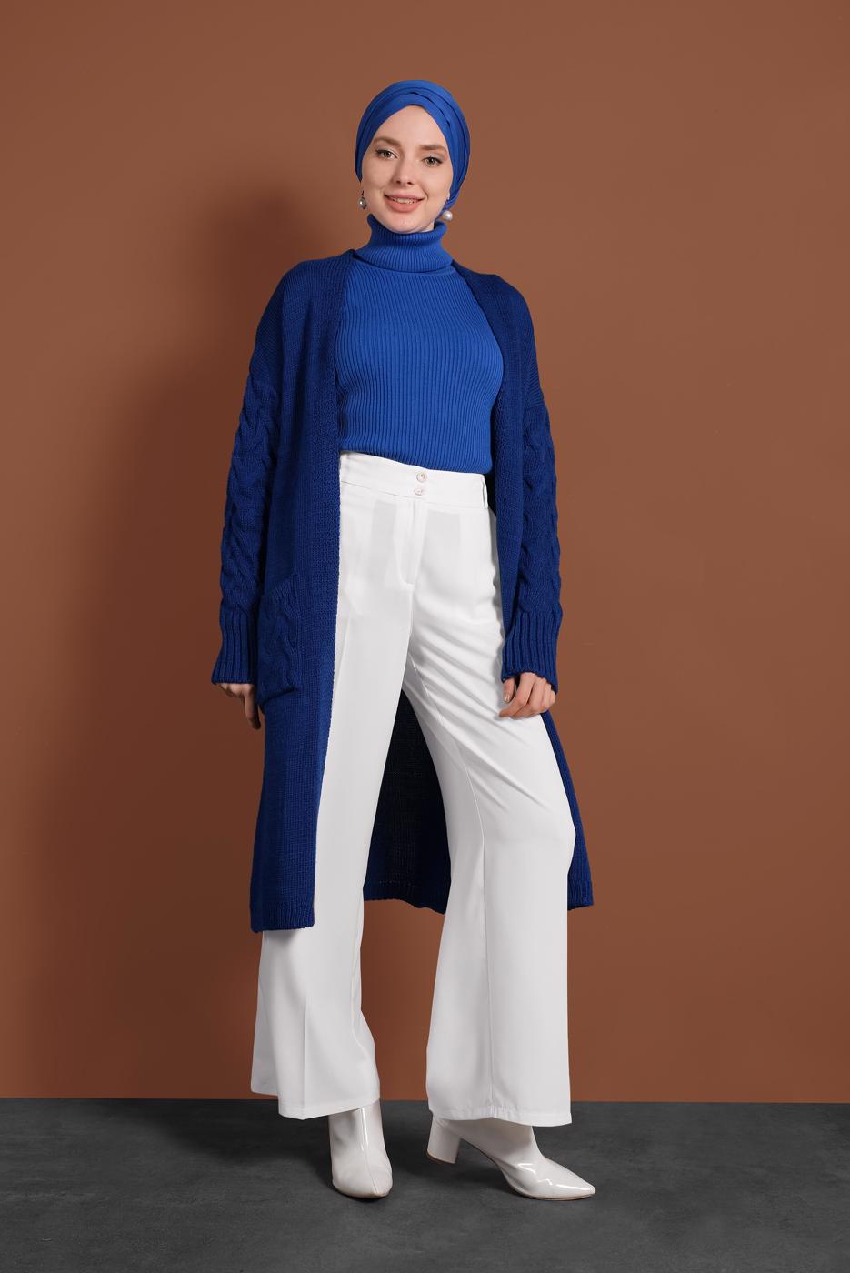 Hijab clothing NAVY BLUE KNIT CARDIGAN 0005 