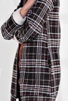 Tesettür giyim SİYAH YAKASI VE MANŞETLERİ POLARLI EKOSE CEKET 0165 