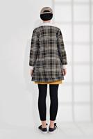 Tesettür giyim SİYAH YAKASI VE MANŞETLERİ POLARLI EKOSE CEKET 0165 