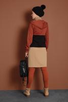 Tesettür giyim TURUNCU ŞERİT DETAYLI KAPÜŞONLU EŞOFMAN CEKET 0655 